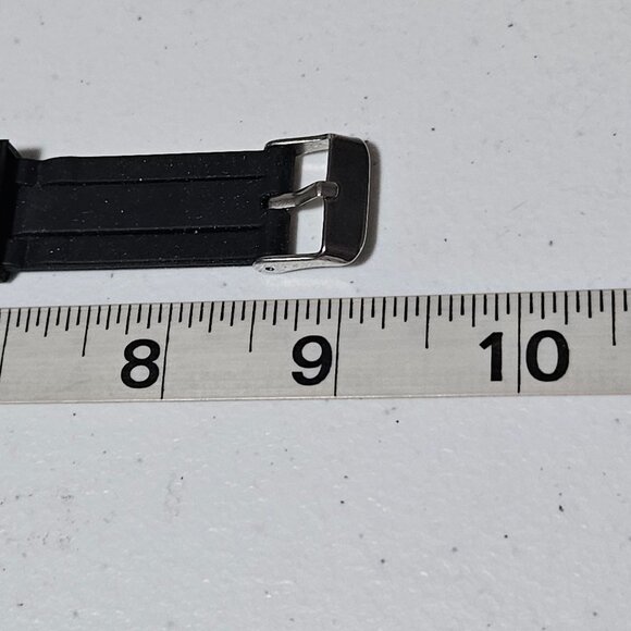 Retro Minimalist Black Silicone Watch Band Textured Design 80s 90s Fashion Women - Picture 5 of 5